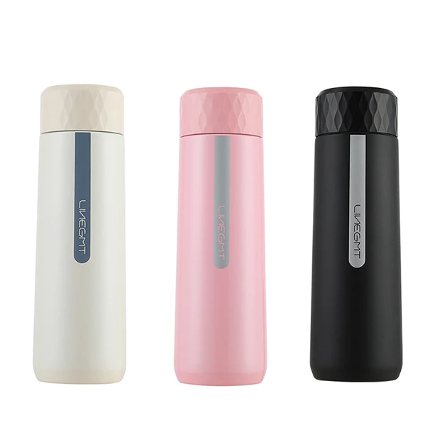 

Custom Water Bottle Stainless Steel Coffee Mug Led Display Temperature Smart Thermos Cup, White / pink / black