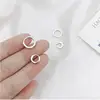 925 Sterling Silver Simple Design Young Girls Boys Students Cartilage Small Mini hoop earrings
