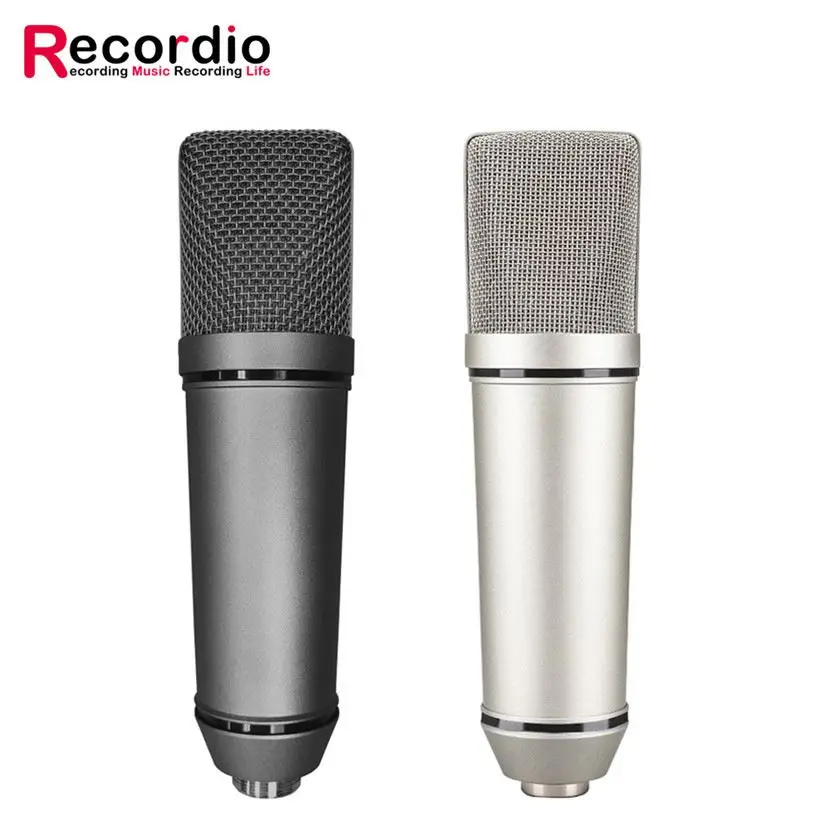 

GAM-U87 Plastic Professional Condenser Microphone Studio For Webcast Live Recording With CE Certificate, Champagne/ black