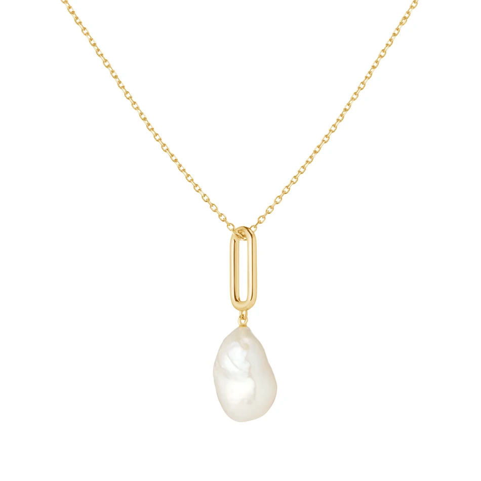 

Fashion Jewelry For Women 925 Sterling Silver Wholesale 18K Gold Pated pearl drop pendant necklace