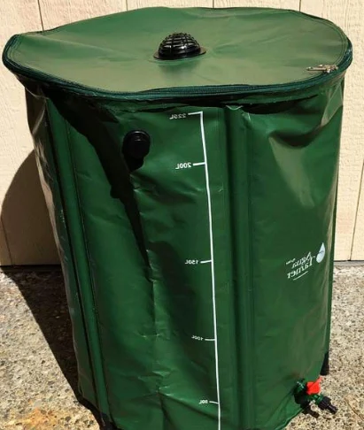 Portable Rain Barrel Water Collector Tank Collapsible Runoff 66 Gallon ...