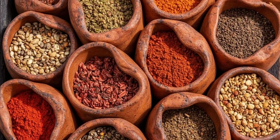 Close-up of a traditional barbacoa spice paste with red chili, garlic, and spices