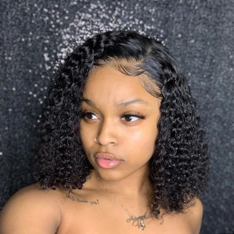 

LINDAL 13x4 lace front bob suppliers 1b black 100 best selling peruvian shot human hair wigs glueless