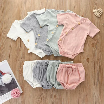 

Hot sale baby Summer thin baby pajamas 100% cotton baby clothes set short sleeve, Can mixed the colors and sizes
