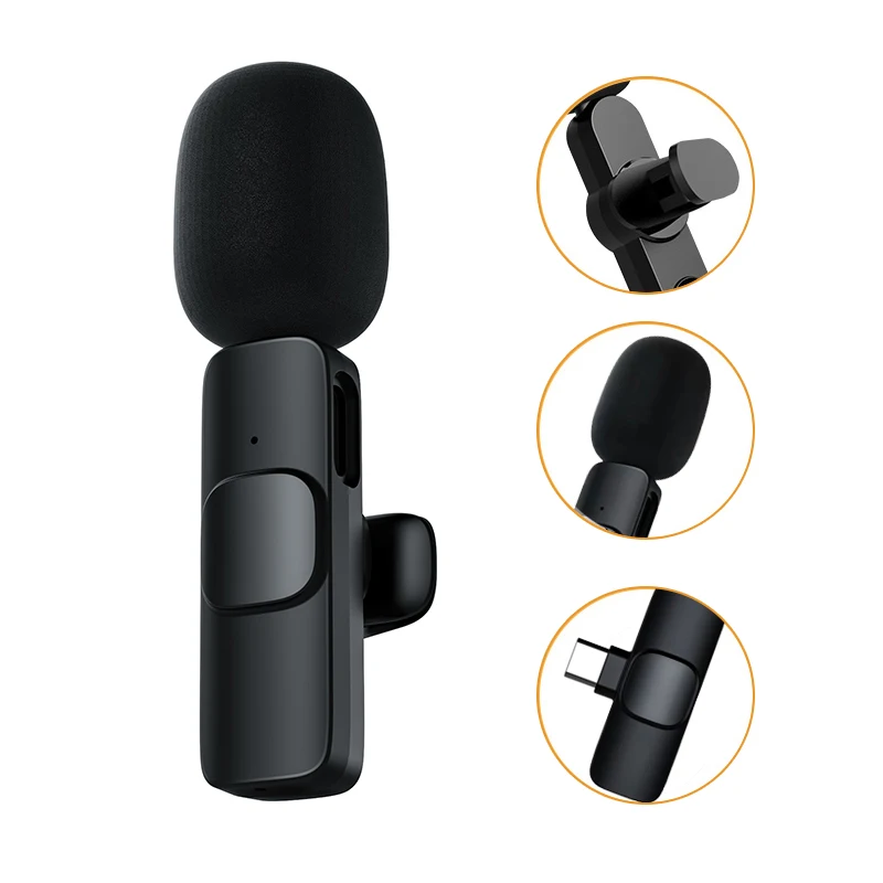 

Christmas Portable 2.4G Wireless Lavalier Microphone System Video Mic Microphone For Sing Studio Recording For iPhone