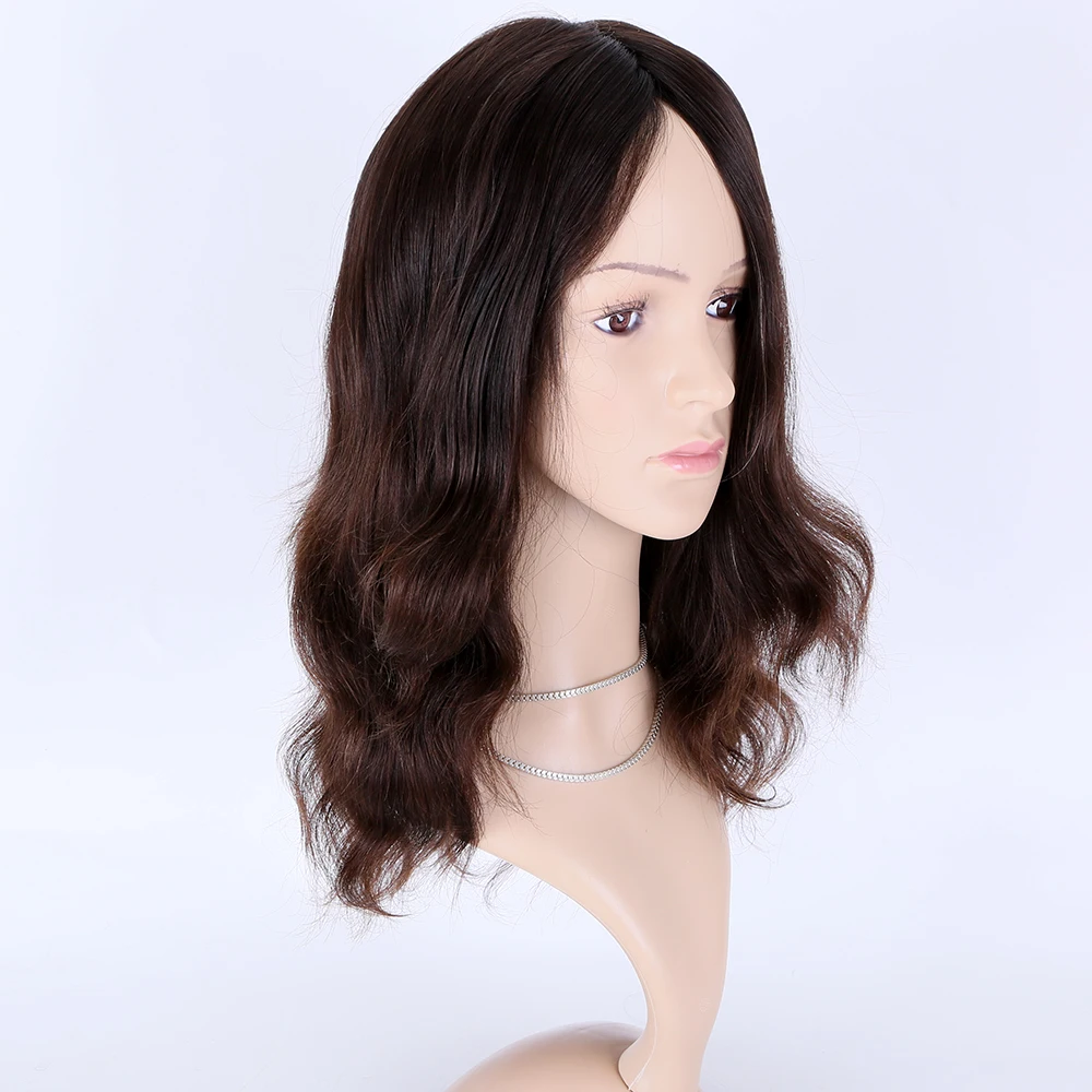 

new arrival 100% human hair jewish wigs super hair quality double drawn grade natural hair natural brown, Natural color