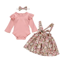 

OEM available Autumn 100% Cotton Baby Girls skirt long sleeve Clothes for Newborn Baby Rompers baby rompers organic