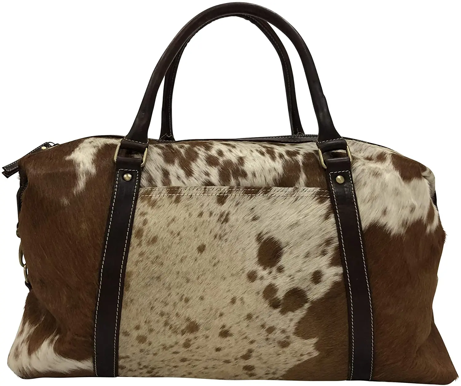 Cow Print Cowhide Leather Large Travel Tote Bag Duffle Overnight ...