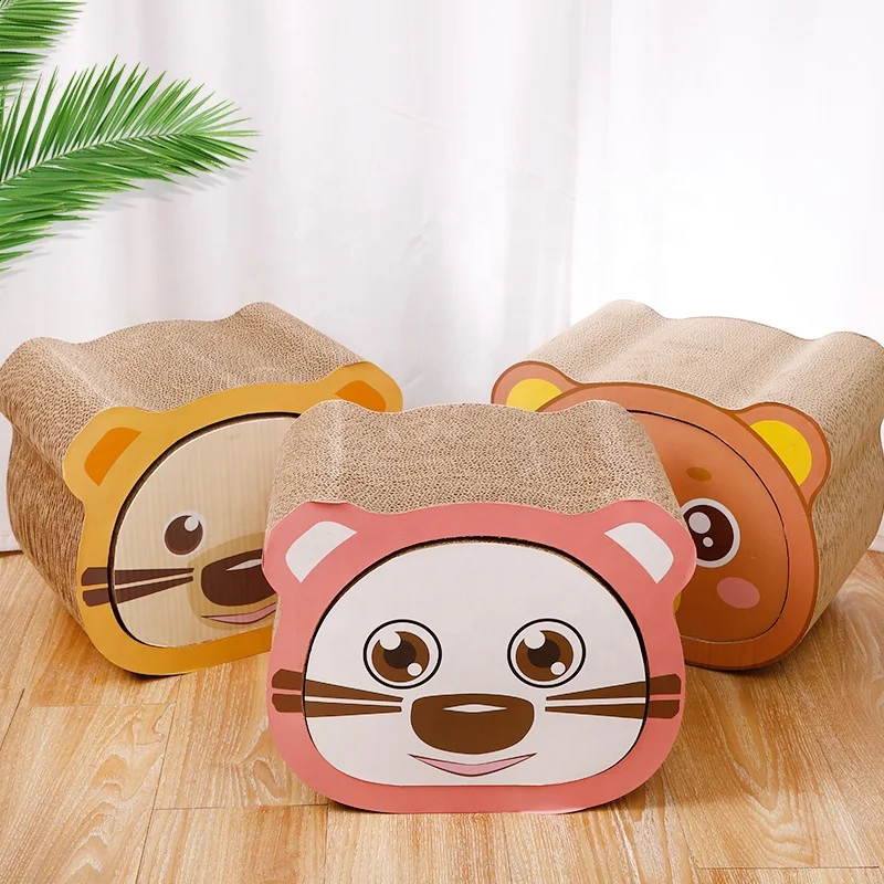 

Cartoon Bear Pattern Funny Scratcher Cat Toy Corrugated Cat Scratcher Rest Sleeping Cat Pad, Photo