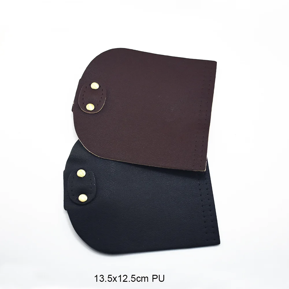 

Magnetic buckle practical stitching DIY bag Handmade accessory covers PU leather bag covers, Black/dark coffee