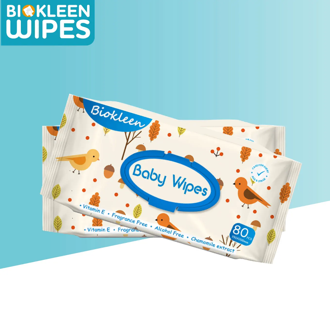 

Lookon biodegradable 100%bamboo fiber degerming baby wet wipes