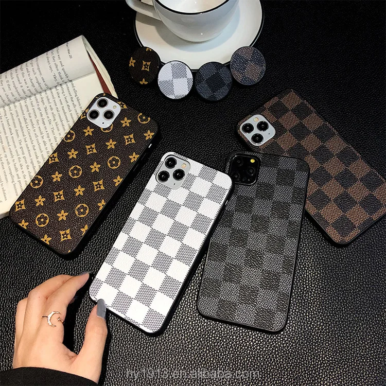 

2021 trendy brand colorful design cell phone case pu leather with round holder back cover for iphone X XS XR 13 12 11 pro max