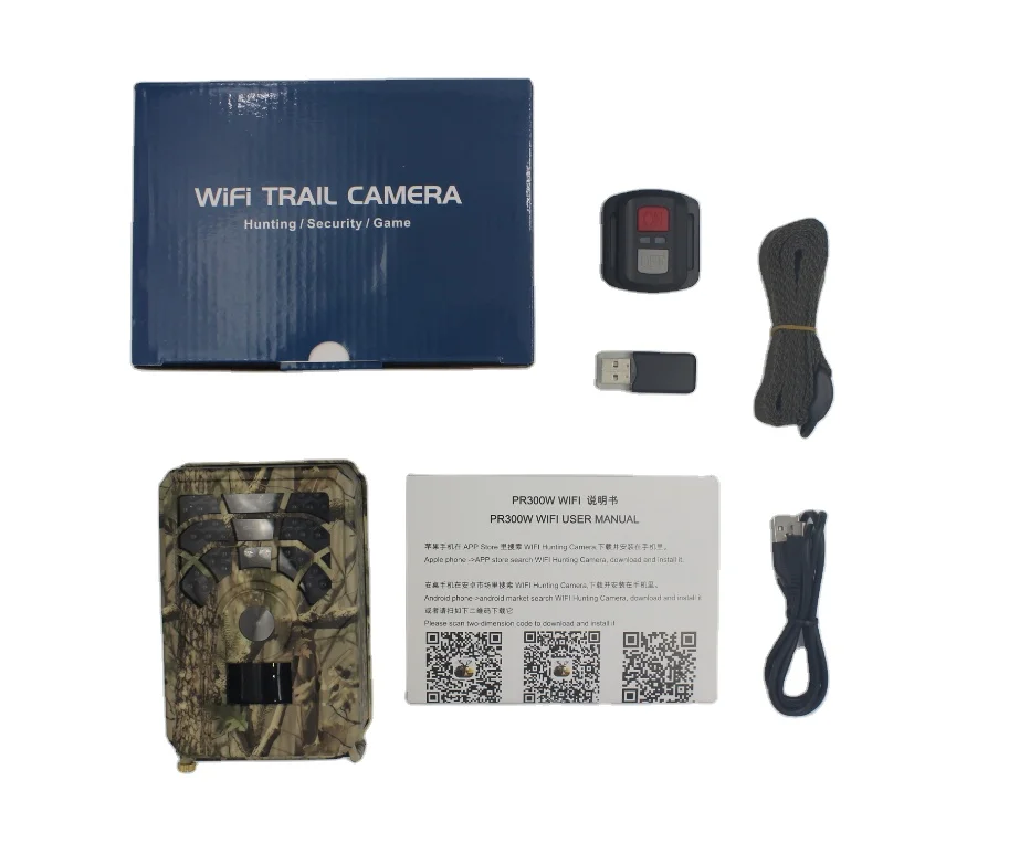 

PR300 24MP MiNI Wifi APP Control Wildlife Game Hunting Trail Camera with No Glow LEDs 120 Degree Wide Lens 20M Detective Range