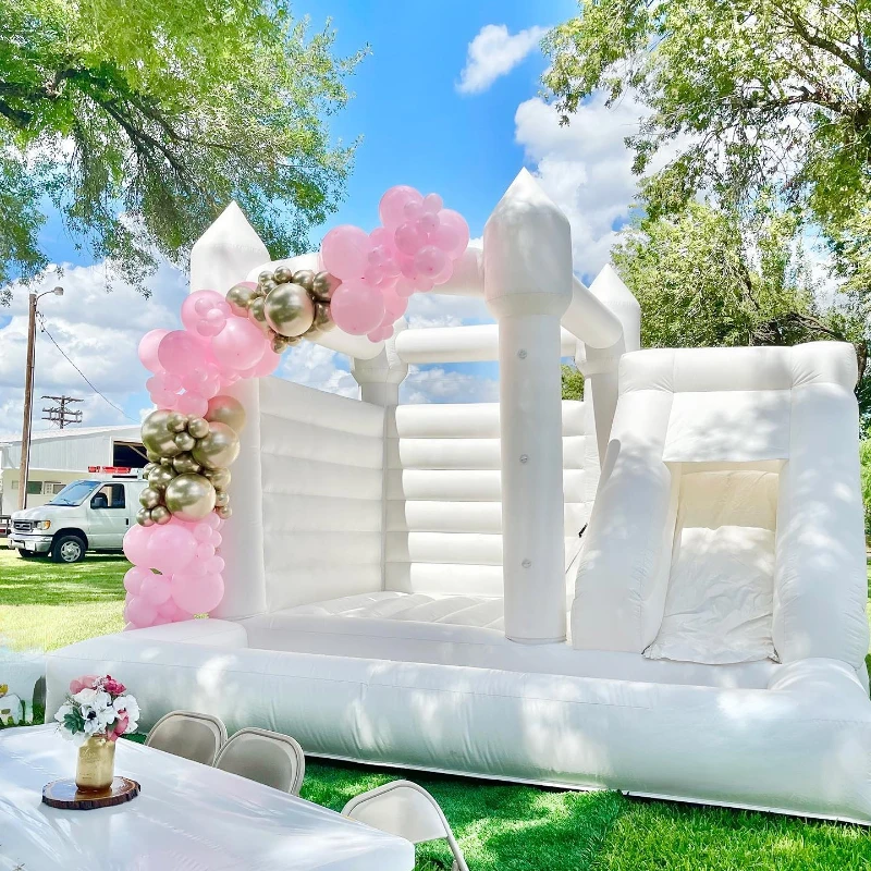 

Hot sale commercial white wedding inflatable bouncy castle bounce house bridal bounce for wedding decoration