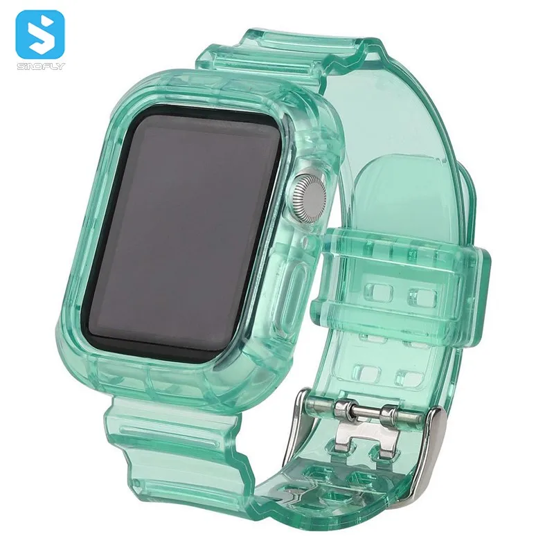 

2020 New Colored Sport Strap For Apple Watch Band 38-40mm/42-44mm Rubber watchband for iwatch 4 3 2 1, As photo