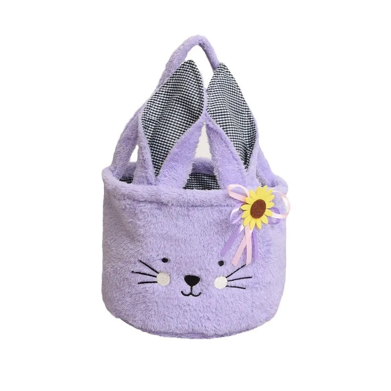 

Easter Egg Hunt Gift Decorating Kids basket Ears Stuffed fabric bucket Boys Girls Easter Bunny basket bag