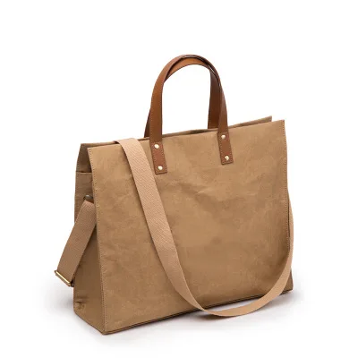 

Custom Printing Light Strong Tote Washable Paper Tote Bag Dupont Tyvek Shopping Bag, Brown , customized color is available