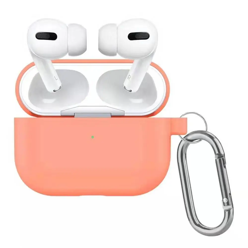 

Newest Silicone Soft Case For Airpods Pro Protective Cover With Carry Hook For Airpods Pro TWS Case For Airpod 3 With Color Box