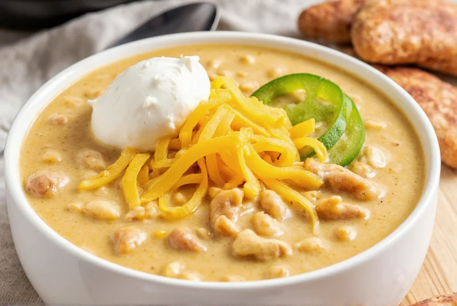 Easy White Chicken Chili Recipe for Crock Pot | 6-Ingredient Meal