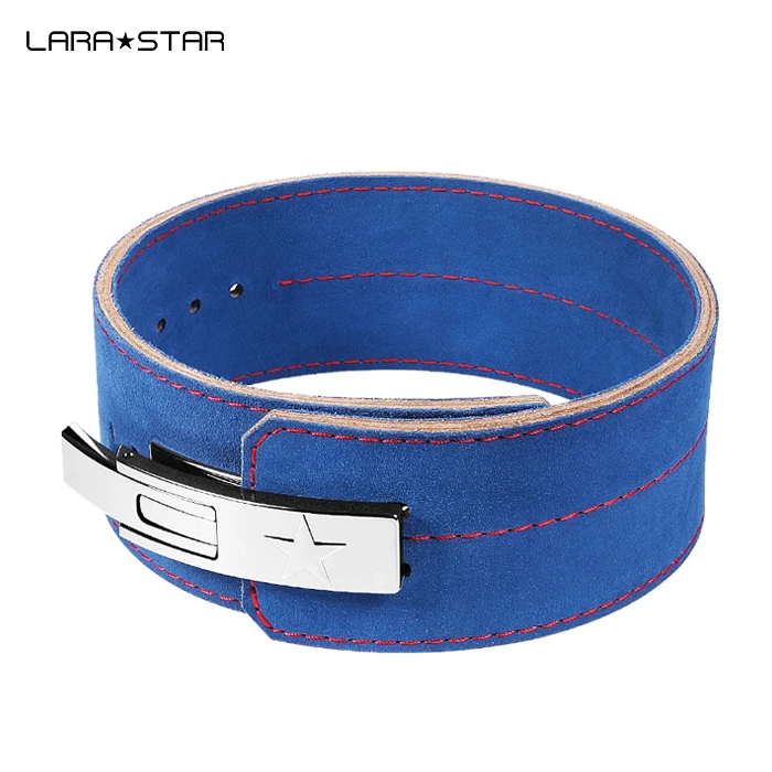 

Top Selling Comfortable Durable Genuine Leather Adjustable Weight Lifting Lever Belt 10cm With Steel Buckle For Gym Workouts, Black/blue/green/red