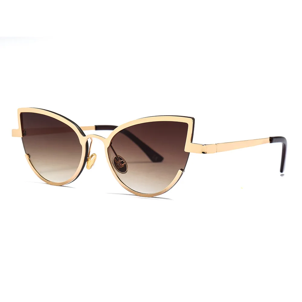 

2021 Newly High Quality Men Women Metal Retro Luxury Cat Eye Shades Sunglasses Wholesale