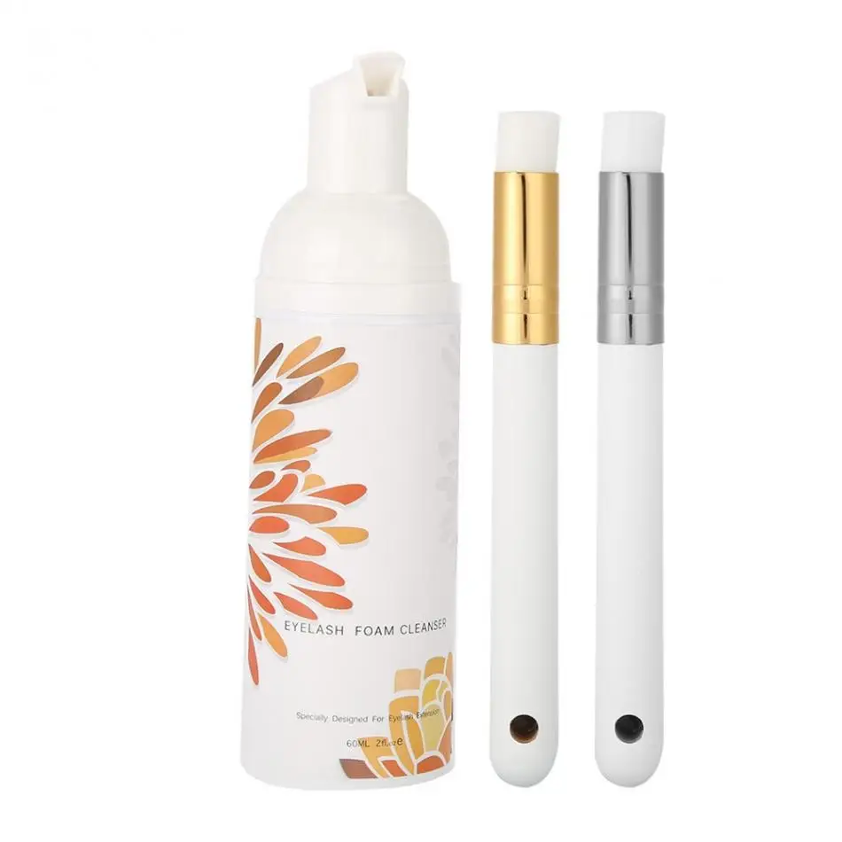 

Private Label Eyelash Extension Wash Foam Cleanser Brush Lash Shampoo, Clear, pink