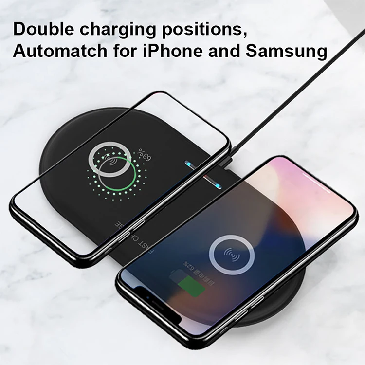 New 2 in 1 wireless charger for android ios phones headset earbuds fast charging wireless