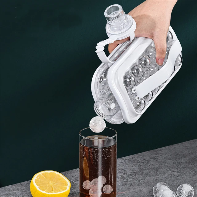 

J756 DIY Kitchen Bar Tool Portable Round Mould Kettle Tray 2 In 1 Ice Ball Maker Ice Cube Making Bottle Hockey Pot, Stock or customized