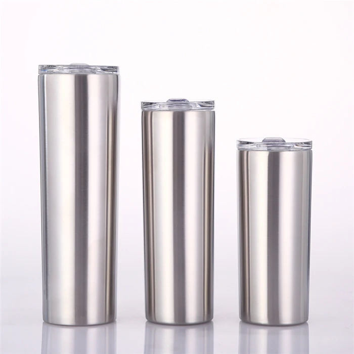 

2021 Customized 15oz 20oz 30oz 304 Stainless Steel Sublimation Blanks Straight Skinny Tumbler