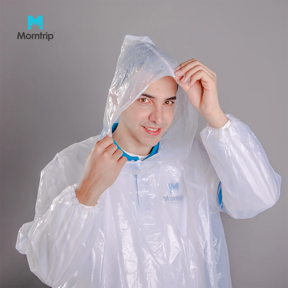 

Factory Cheap Biodegradable LDPE Material Hooded Plastic Raincoat