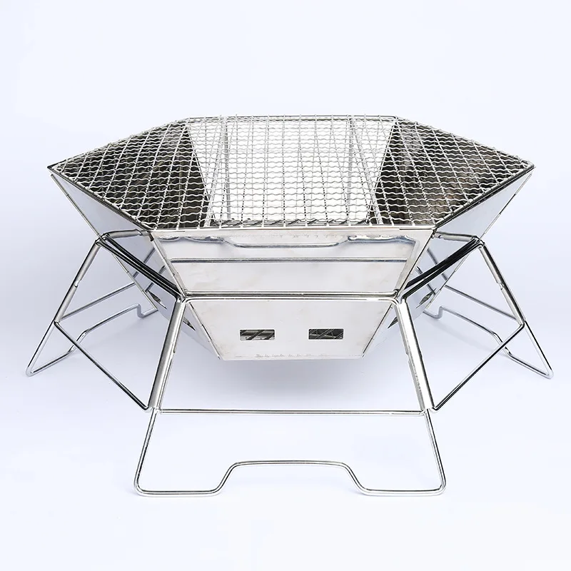 

Outdoor camping portable bonfire stove fire pit cover fireplace Charcoal grill