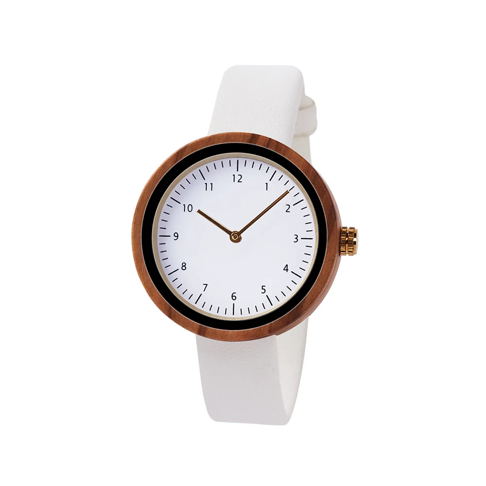 Wholesale Dropshipping Quartz Multiple Color Minimalist Wooden Leather Antique Fashion Business Watches Pointer Dial for Women