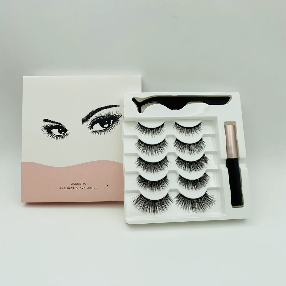 

eyelash drawer packaging eye lashes 6d magnetic silk eyelash faux mink eye lashesh set vendor, Natural black