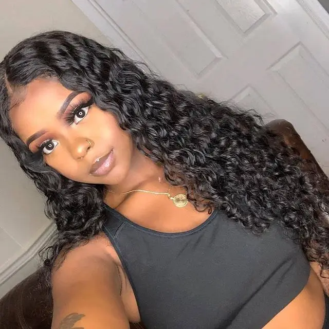 

Pre-Plucked Natural Hairline Lace Frontal Deep Wave Lace Wigs Human Hair Lace Front Wigs with Baby Hair Wigs for Women