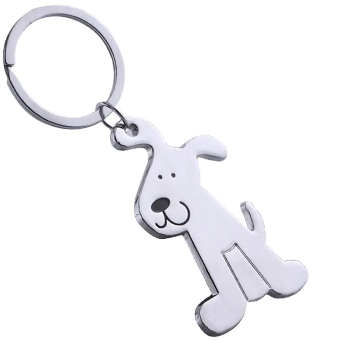

Hot Selling Custom Zinc Alloy Silver Metal Dog Keychain Wholesale