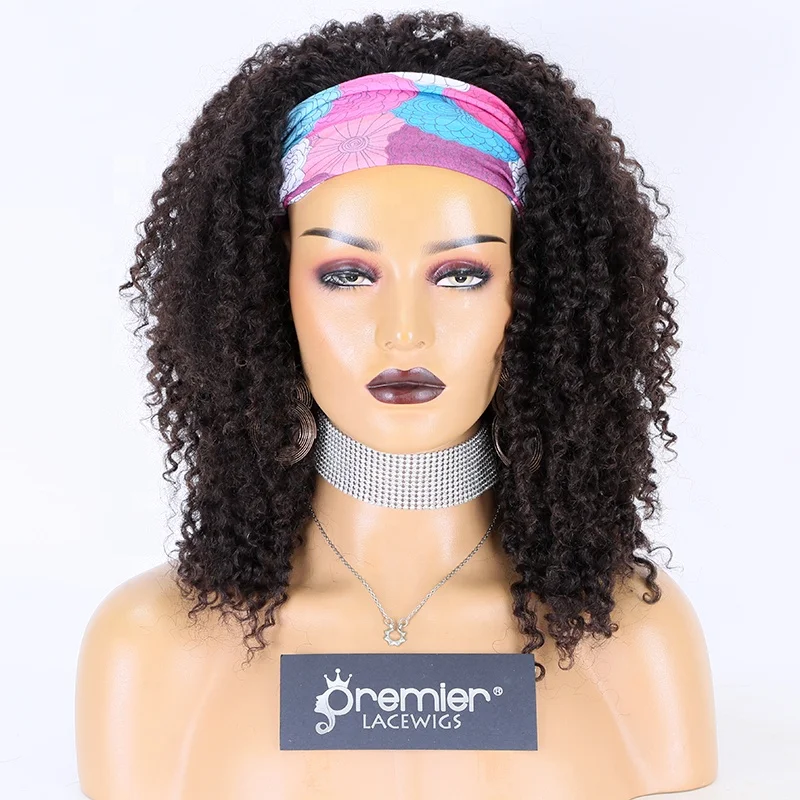 

Crazy sales 50% OFF free gift Curly Human Hair Wigs brazilian remy human hair headband wig