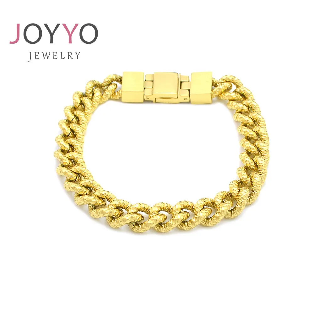 

Hip hop 18K gold plated Retro Domineering Male Stainless Steel Gold-plated Bracelet