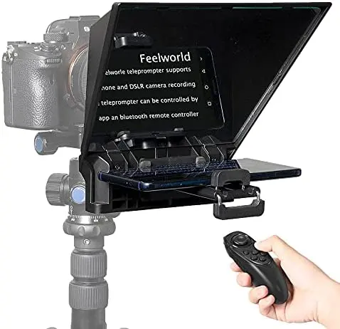 

Teleprompter Portable Compatible with Control Smartphone/Tablet/DSLR Camera,Video Recording Live Streaming Interview