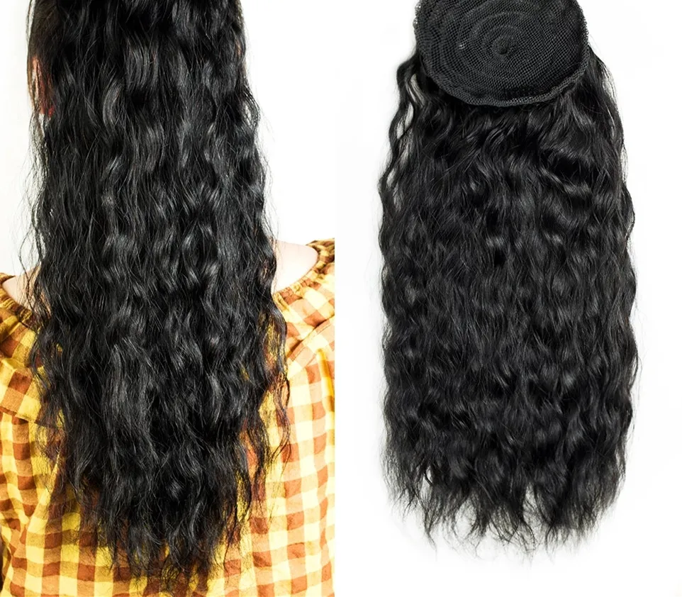 

hair extensions ponytail combs afro clip in human natural brazilian deep wavy 140g