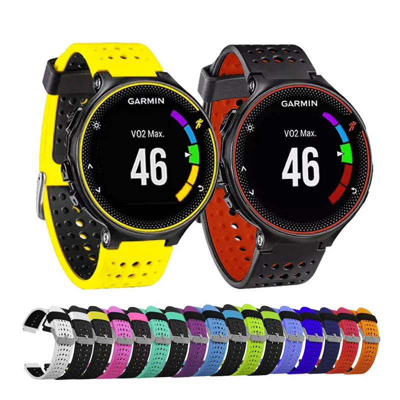 

man Double Color Smart Wrist strap Accessory For Garmin Forerunner 235/220/230/620/630/735XT Silicone Watch bands, 18colors