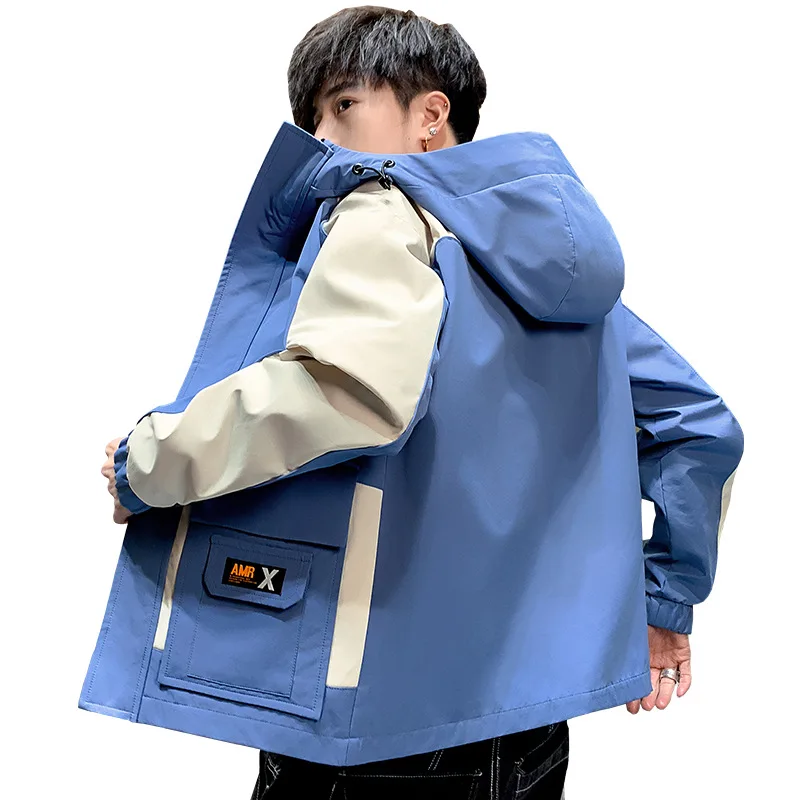 

Men's Jacket 2020 New Autumn Fashion Ins Color Matching Loose Tooling Jacket Korean Couple Casual Jacket