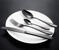 

LDX014 Bulk stainless steel black color set flatware