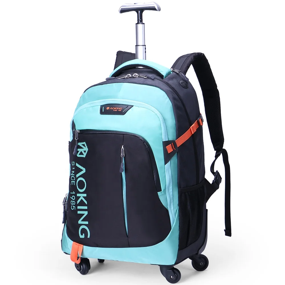 

Factory manufacturer multifunction 19 inch teenagers wear-resistant trolley school bags backpacks with four wheels