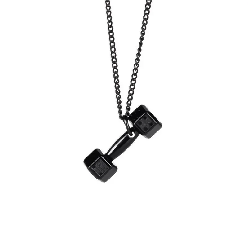 

Fashion Sport Fitness Jewelry Barbell Pendant Dumbbell Necklace for women and men