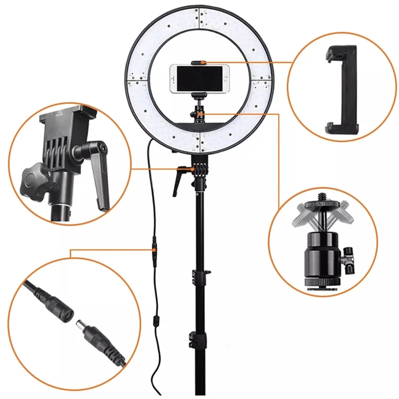 Live Broadcast Led Photography Ring Light 5500k Selfie 10 Inch 18 Inch Ring Fill Light Led Ring Light With Tripod Stand 19