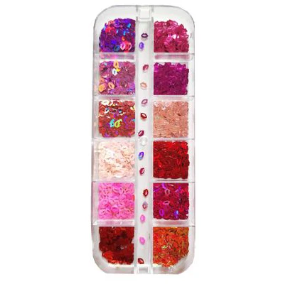 

3D Heart Nail Glitter Sequins Valentine's Day Nail Art Stickers Decals Laser Heart Glitter sexy lips Nail Art Glitters flakes