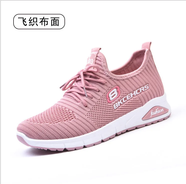 

factory wholesale sport for girl Flats Women's rubber Casual walk lady shoes, Black