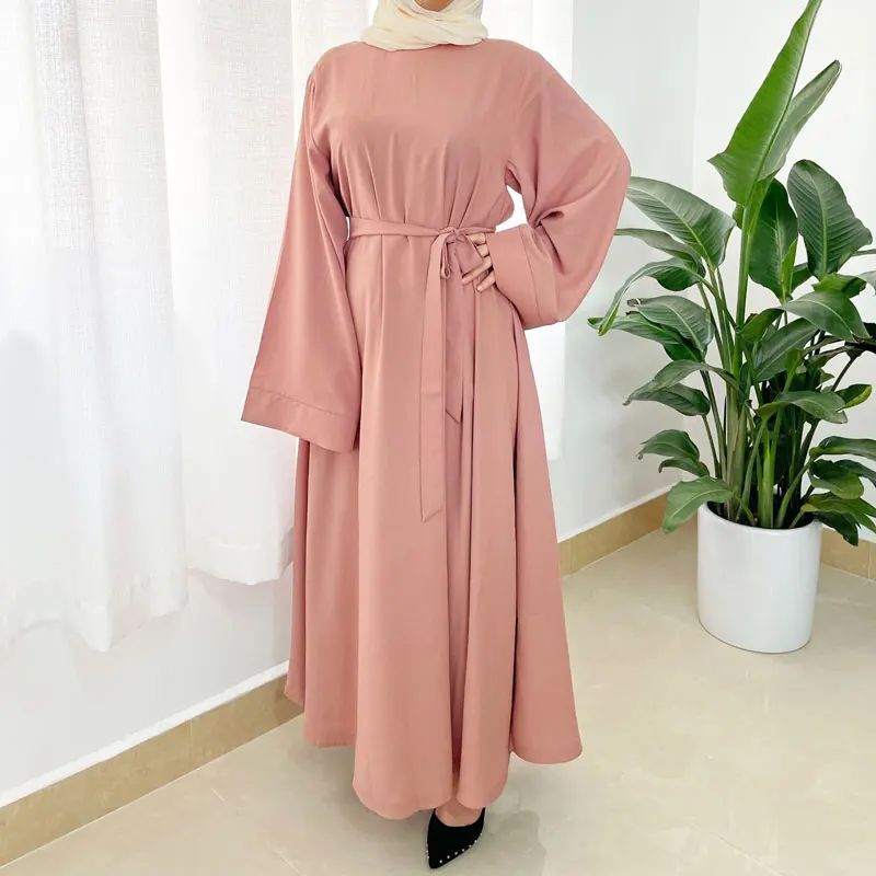 

Abaya Dubai Turkey Solid Color Simple Modest Kaftan Islamic Clothing Abaya Muslim Dresses For Women