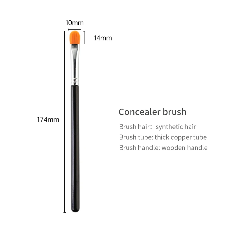 

FEIYAN Custom Luxury Copper Ferrule Black Silver Single Makeup Brushes Yellow Synthetic Private Label Flat Concealer Brush