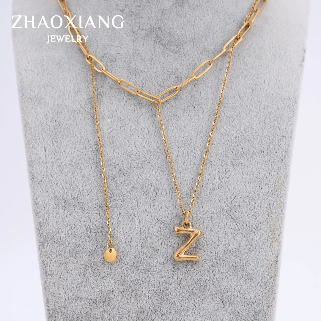 

Link Chain Initial Letter Necklaces For Women Gold Plated Jewelry Stainless Steel Fashion Accessories Dropshipping Companies